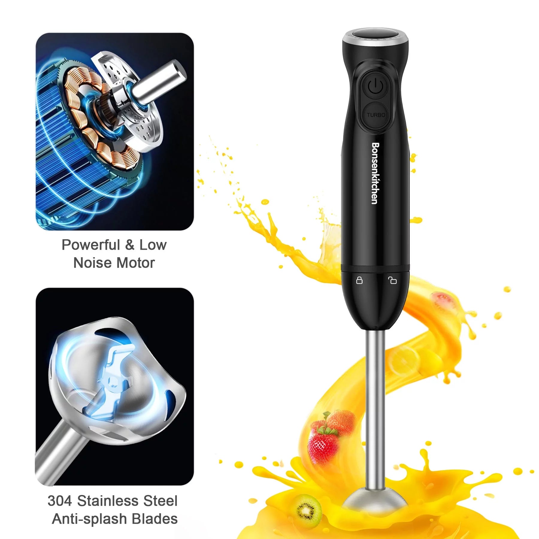 Immersion Blender, 12 Speed Hand Blender