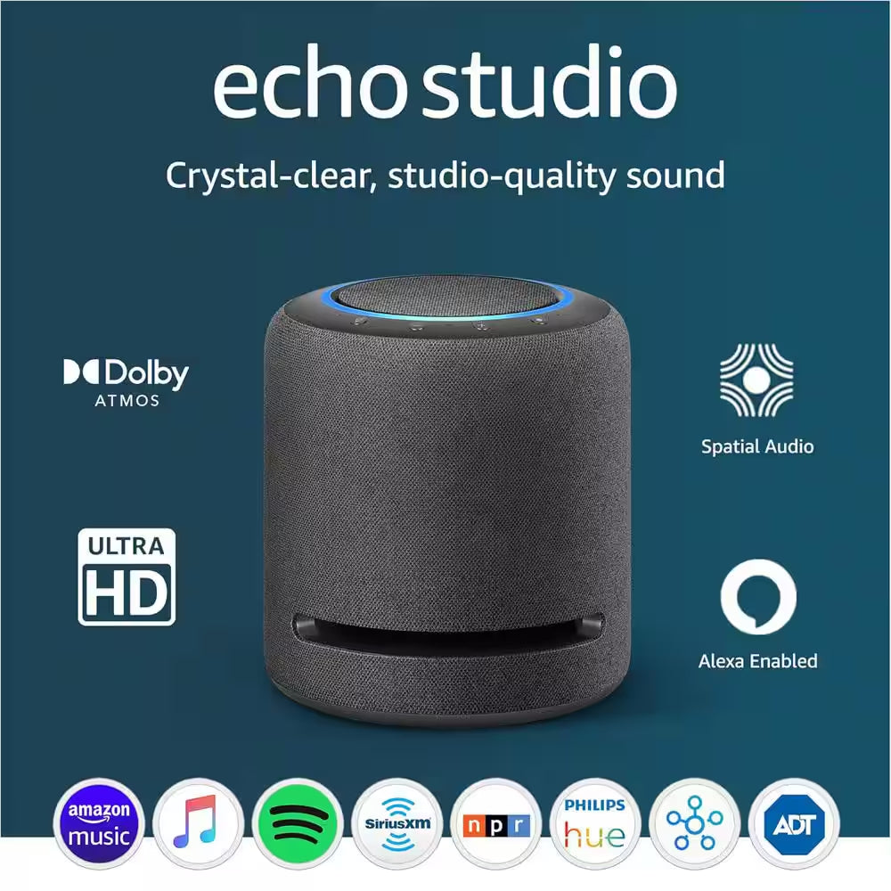 Echo Studio Smart Speaker with Alexa in Charcoal