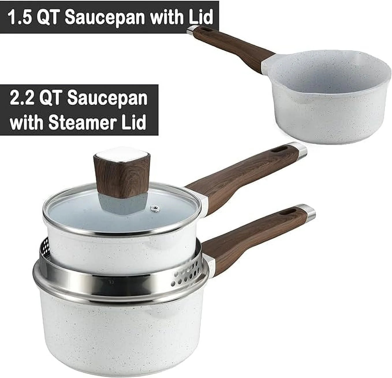 10 Piece Nonstick Granite Cookware Set, Silicone