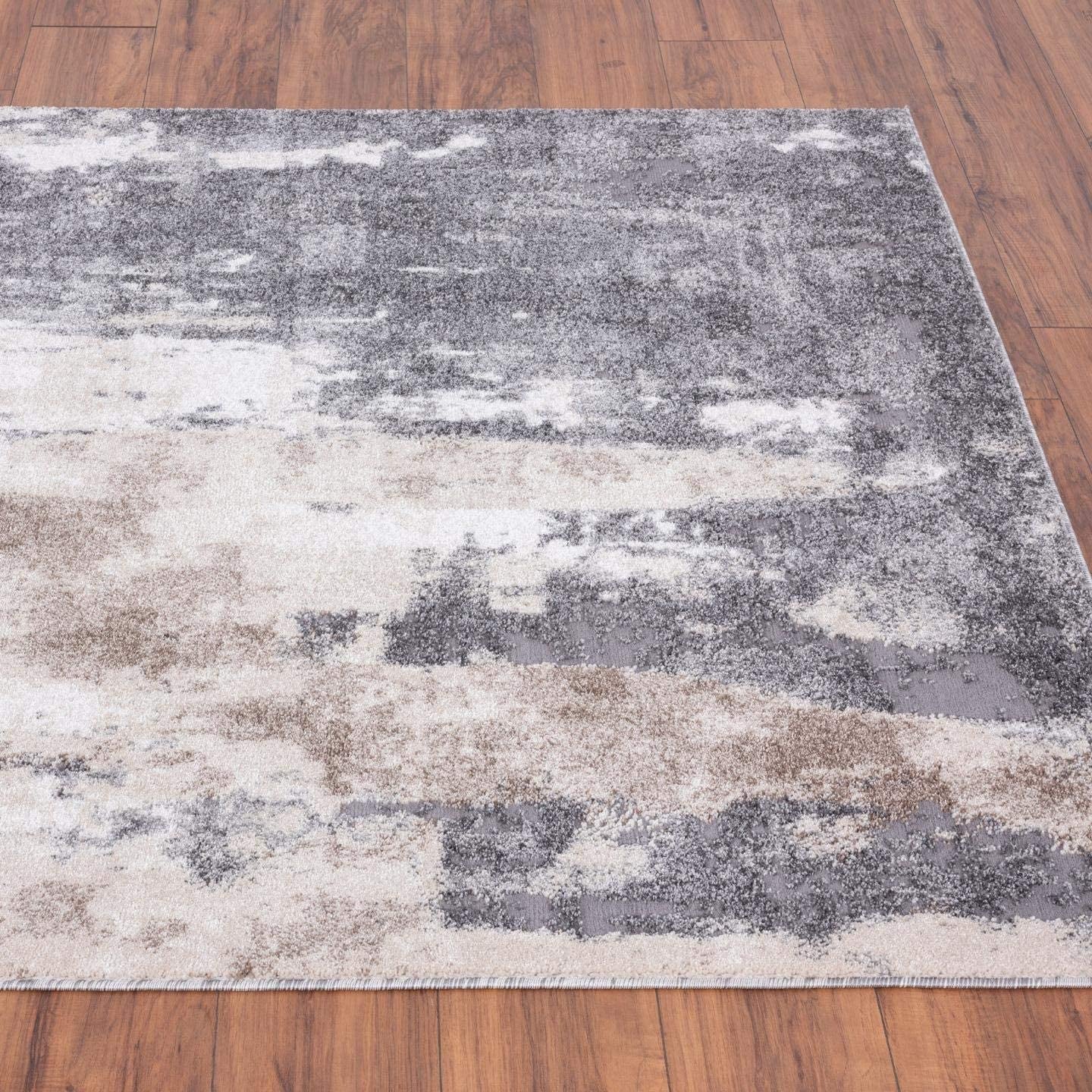 Euston Collection Gray-Gray 4X5 Modern Abstract Area Rug