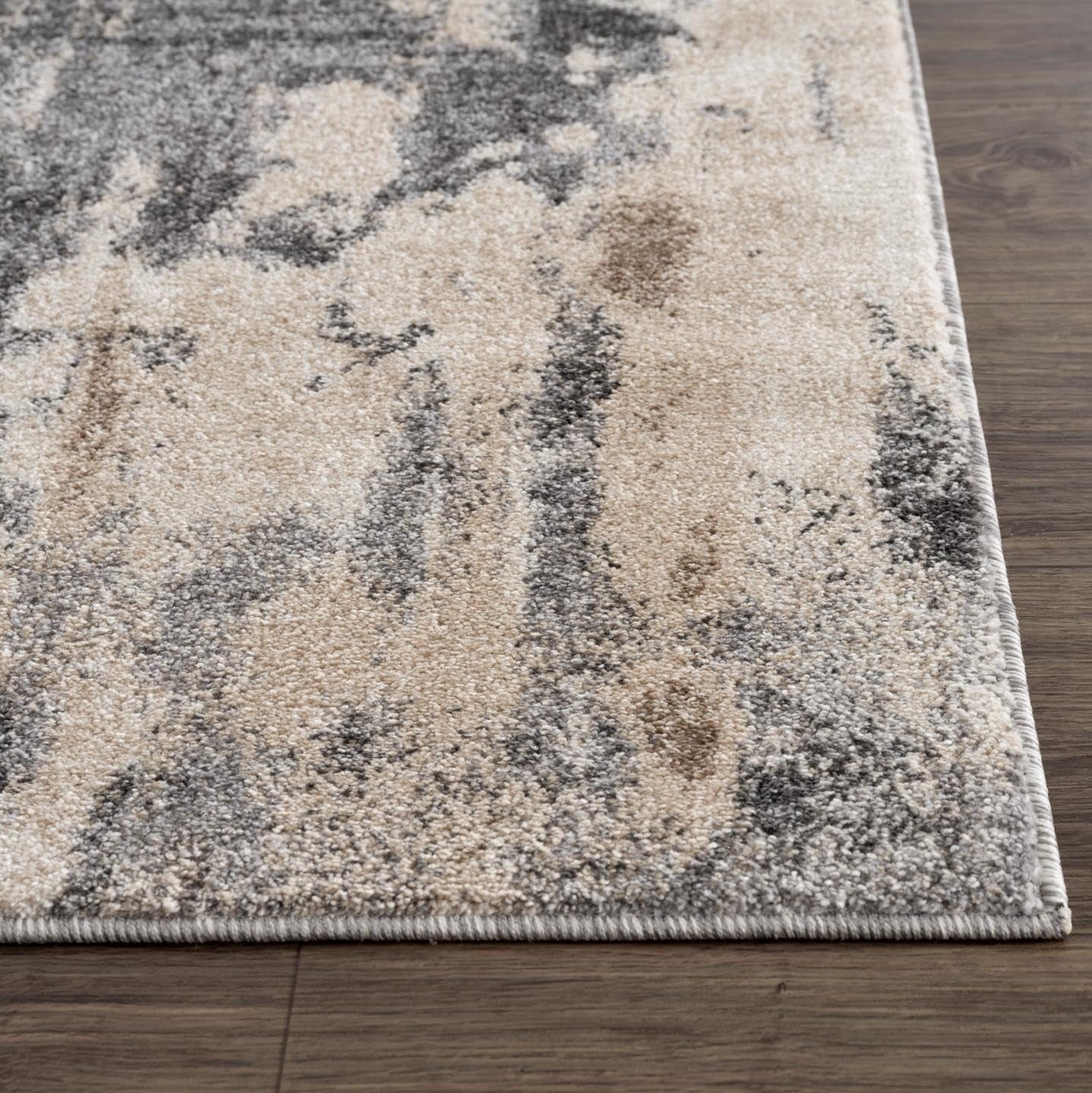 Euston Collection Gray-Gray 4X5 Modern Abstract Area Rug