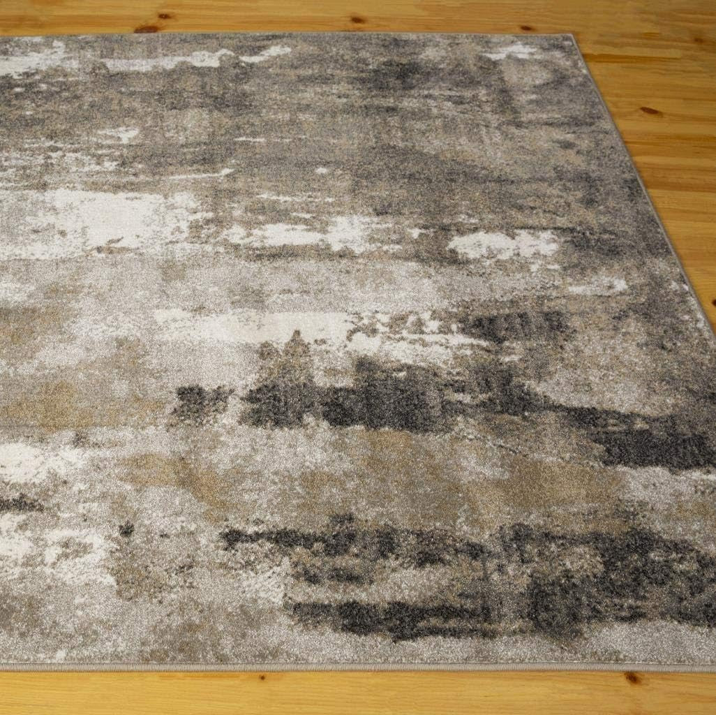 Lagos Collection Beige 8X10 Abstract Area Rug