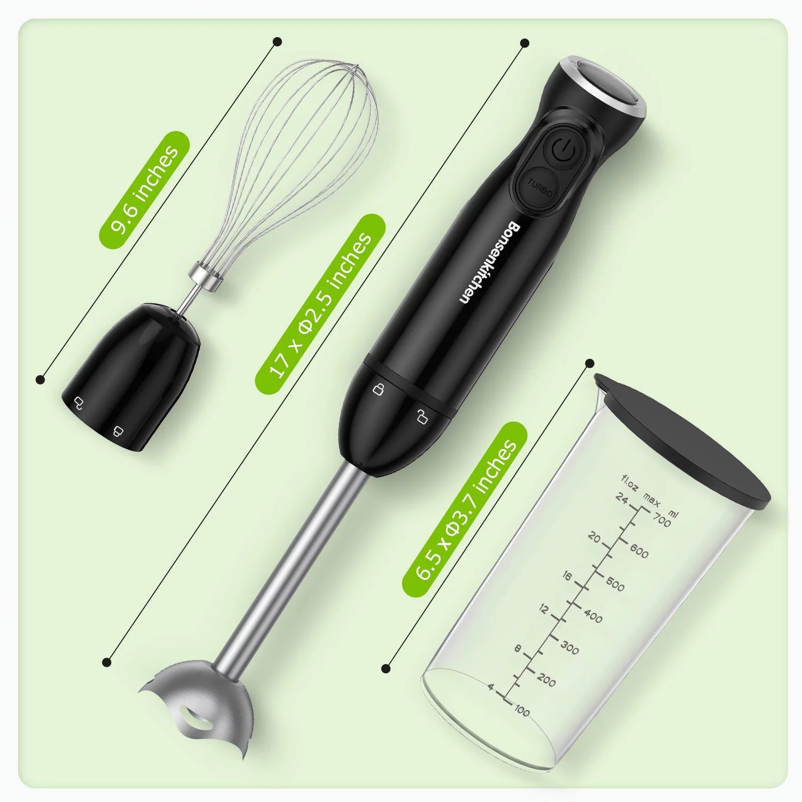 Immersion Blender, 12 Speed Hand Blender