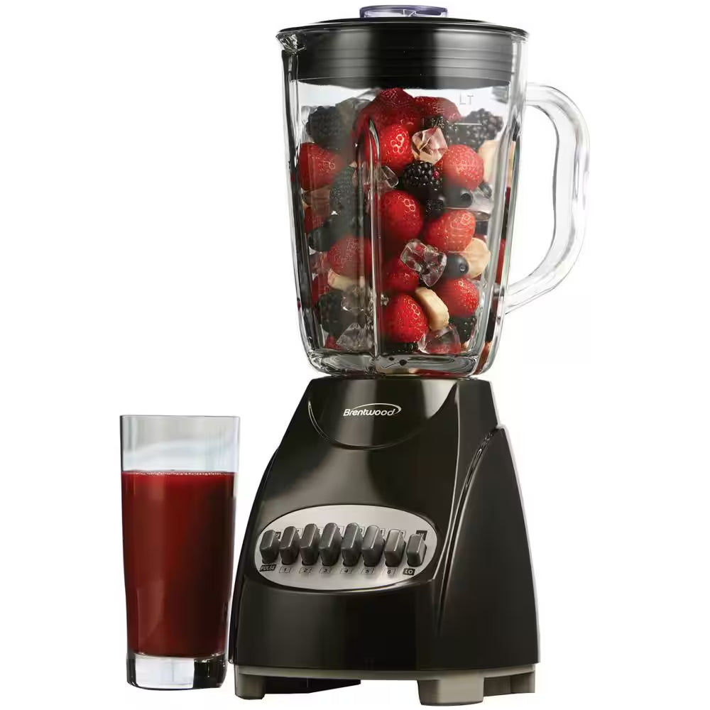 42-Ounce 12-Speed Electric Blender with Glass Jar in Black