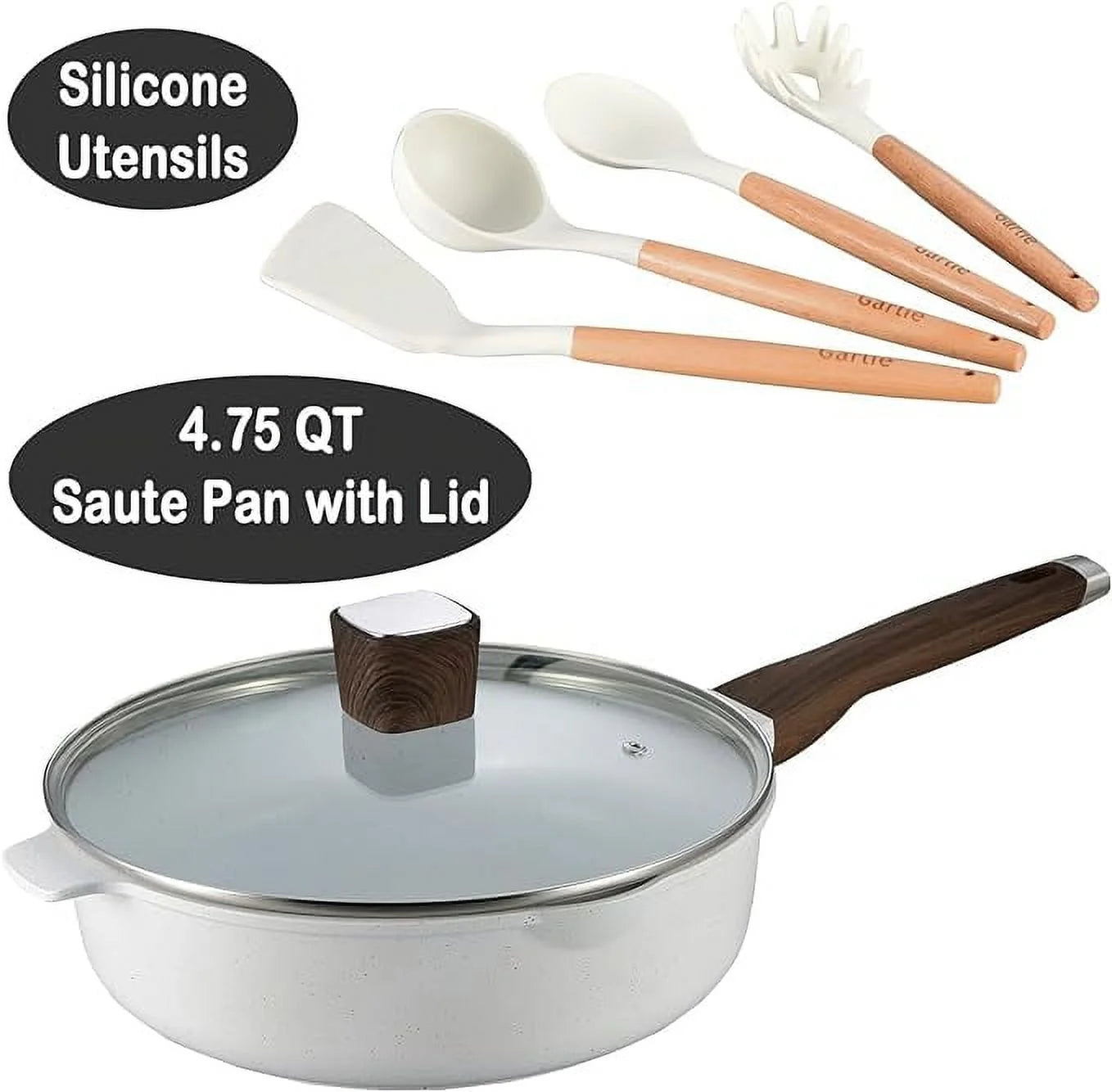 10 Piece Nonstick Granite Cookware Set, Silicone