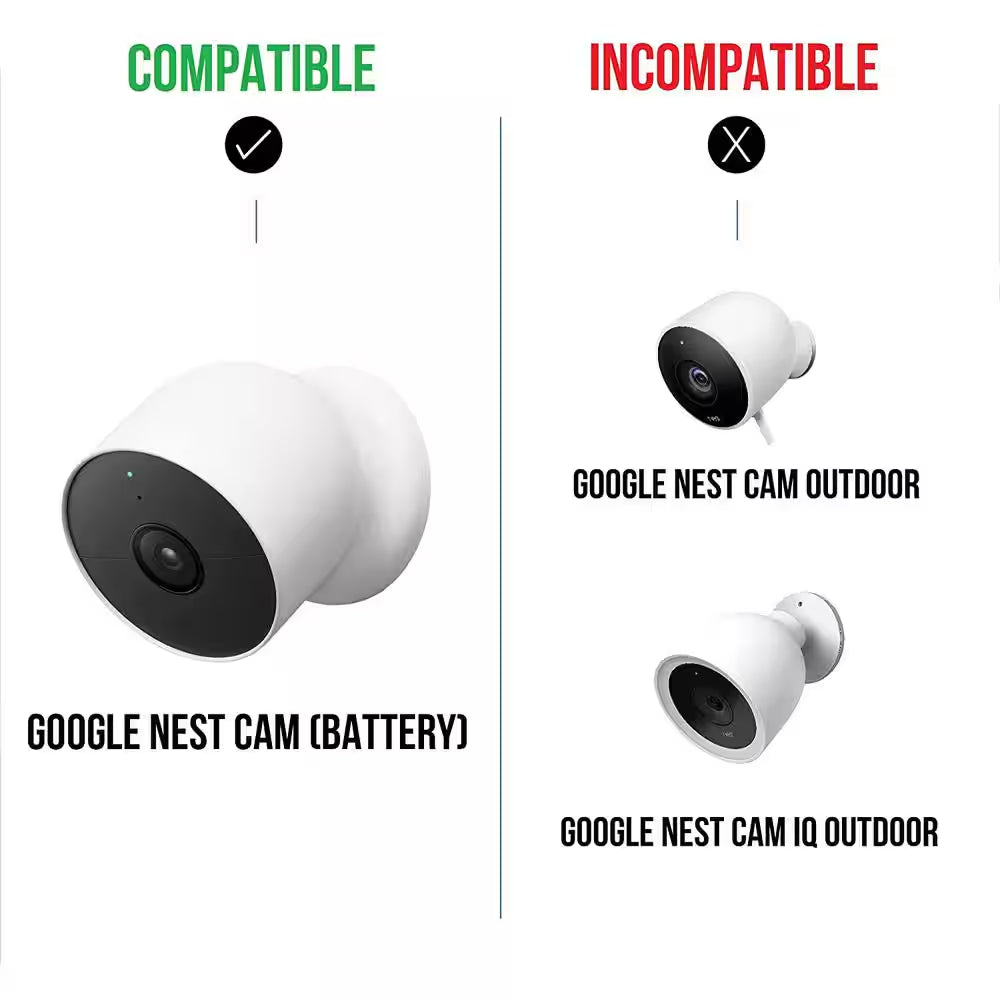 Protective Cover for Google Nest Cam (Battery) - Protective Silicone Cover for Your Camera (1-Pack/White)