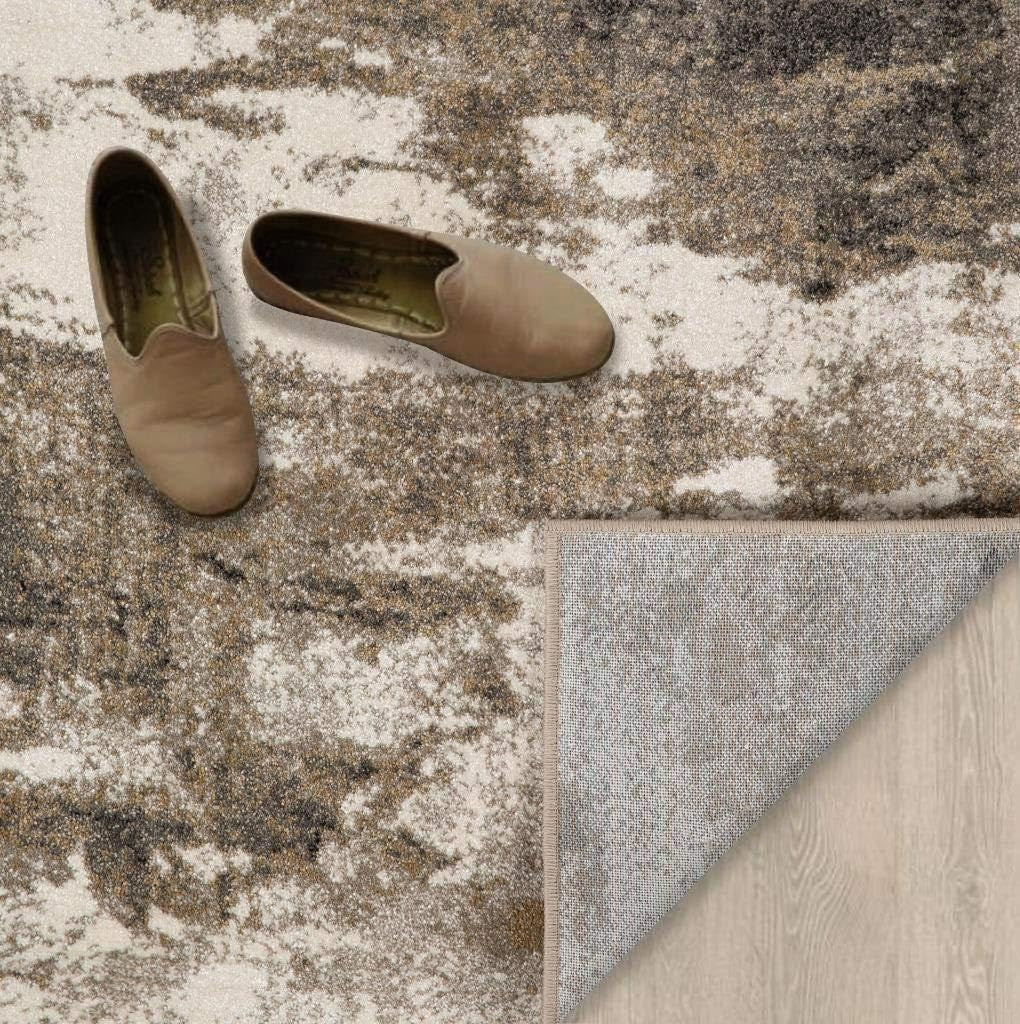Lagos Collection Beige 8X10 Abstract Area Rug