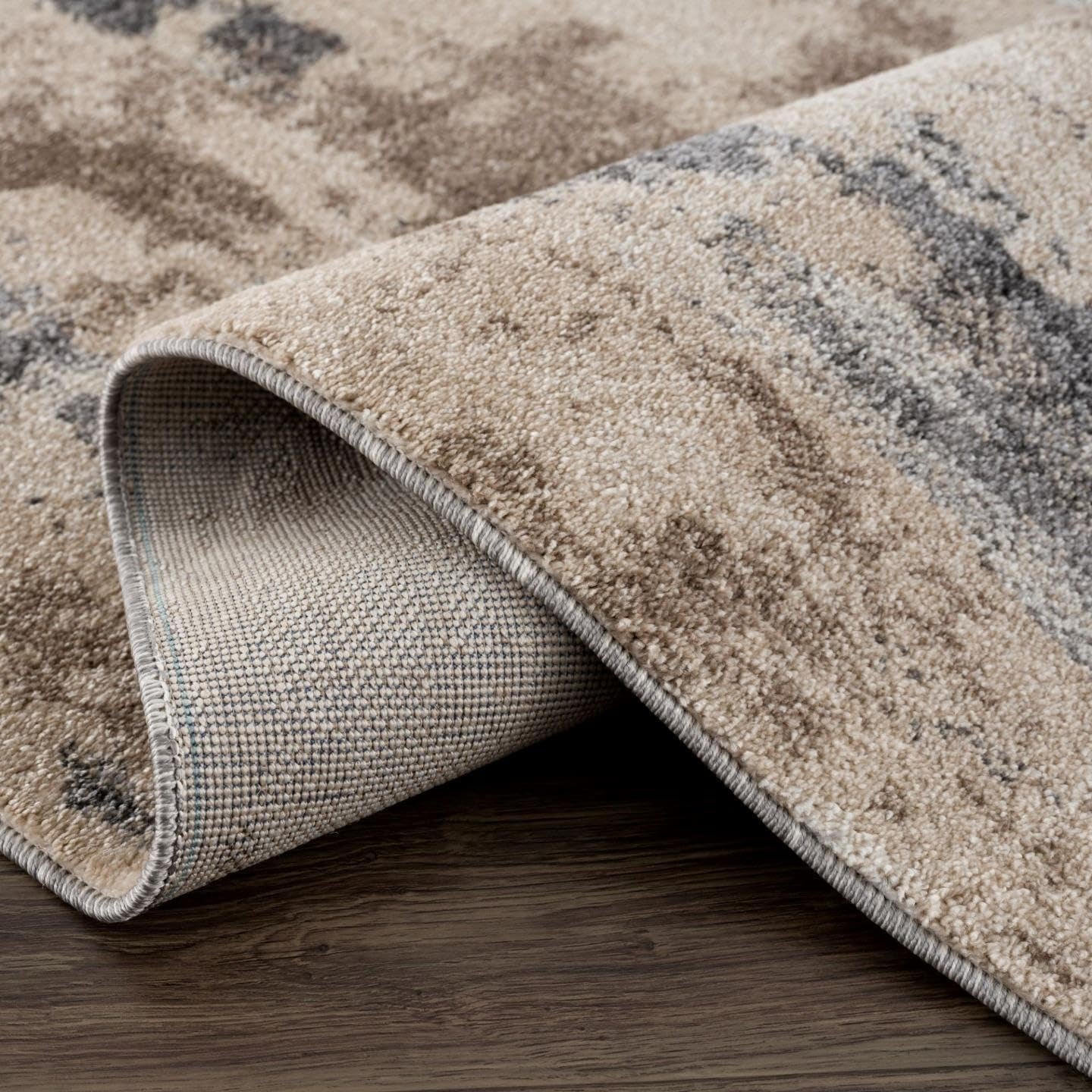 Euston Collection Gray-Gray 4X5 Modern Abstract Area Rug