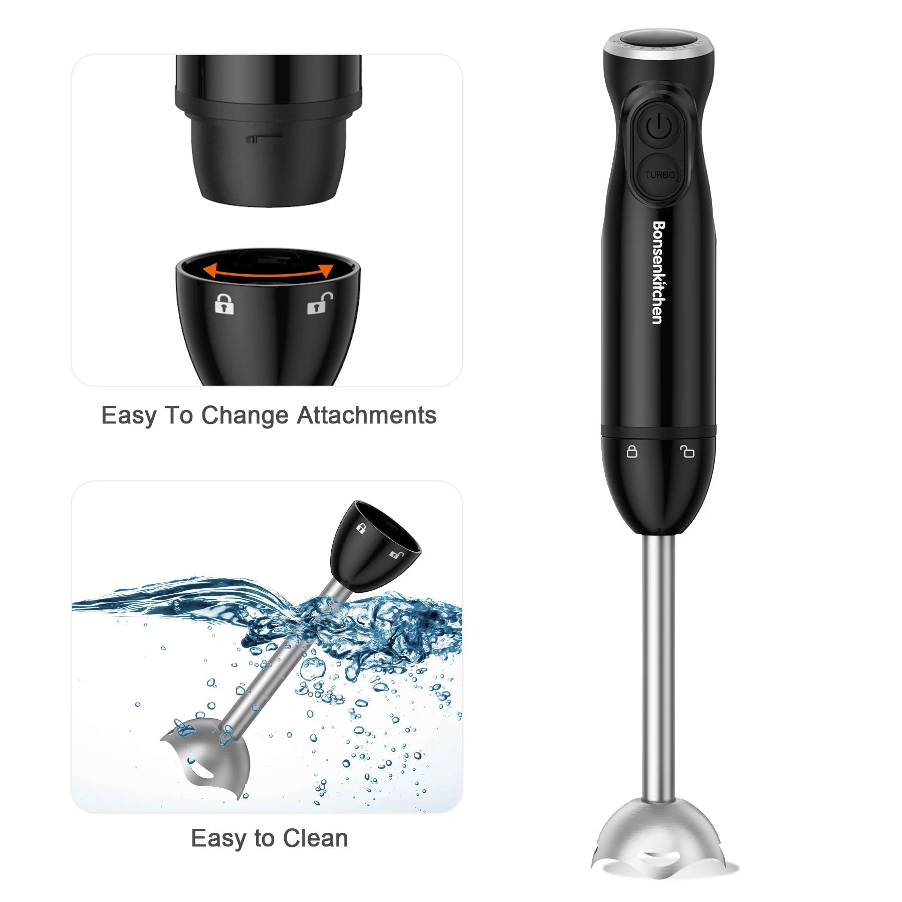 Immersion Blender, 12 Speed Hand Blender