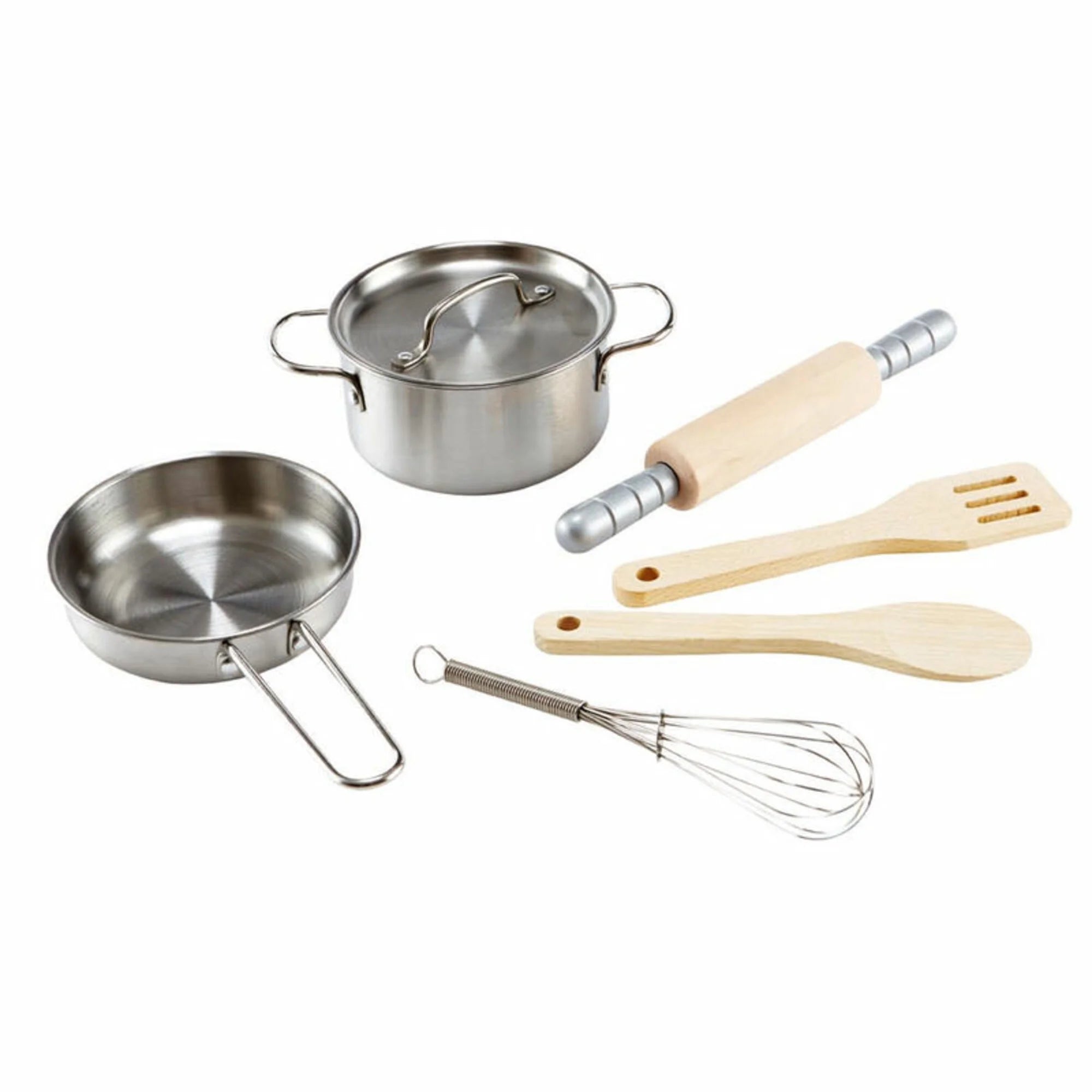 Chef'S Choice Kids Cooking Kit, 7 Pieces, Wooden & Stainless Steel Kitchen Accessories