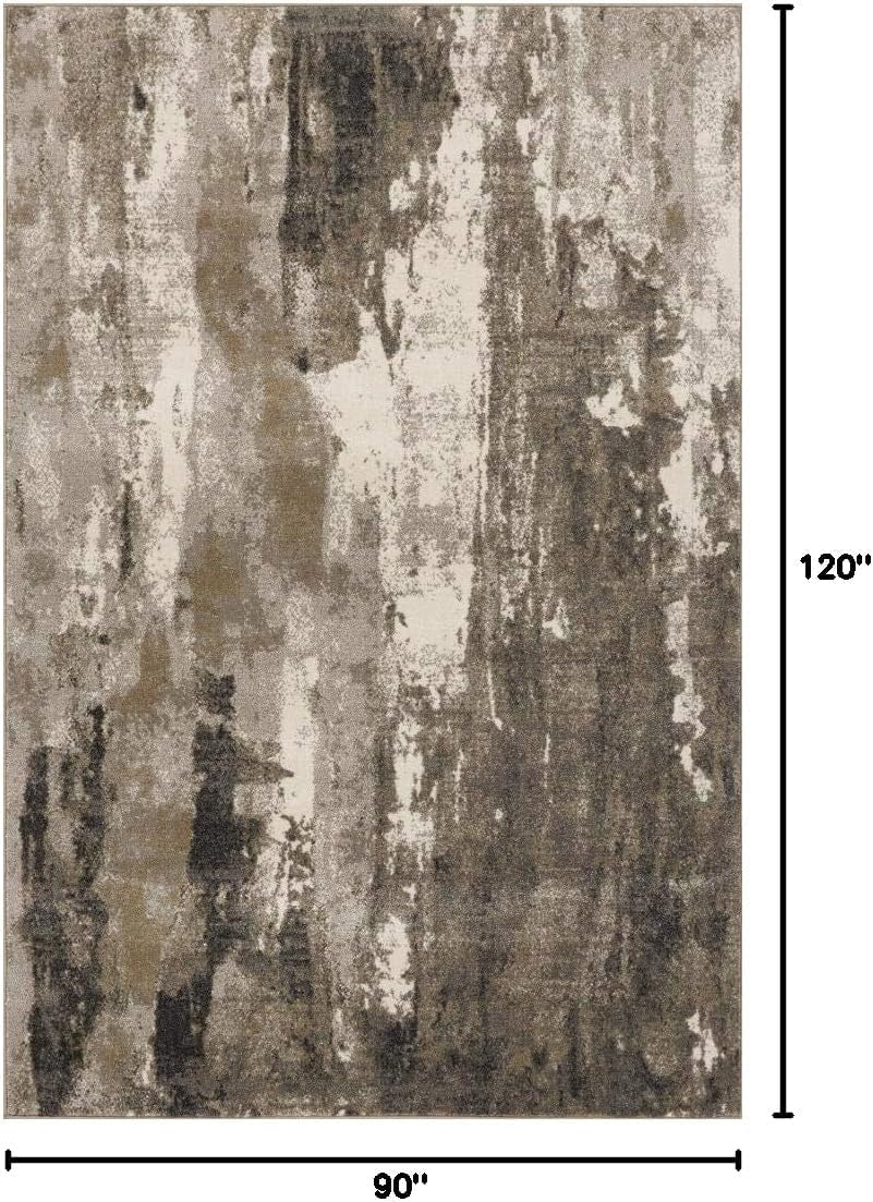 Lagos Collection Beige 8X10 Abstract Area Rug
