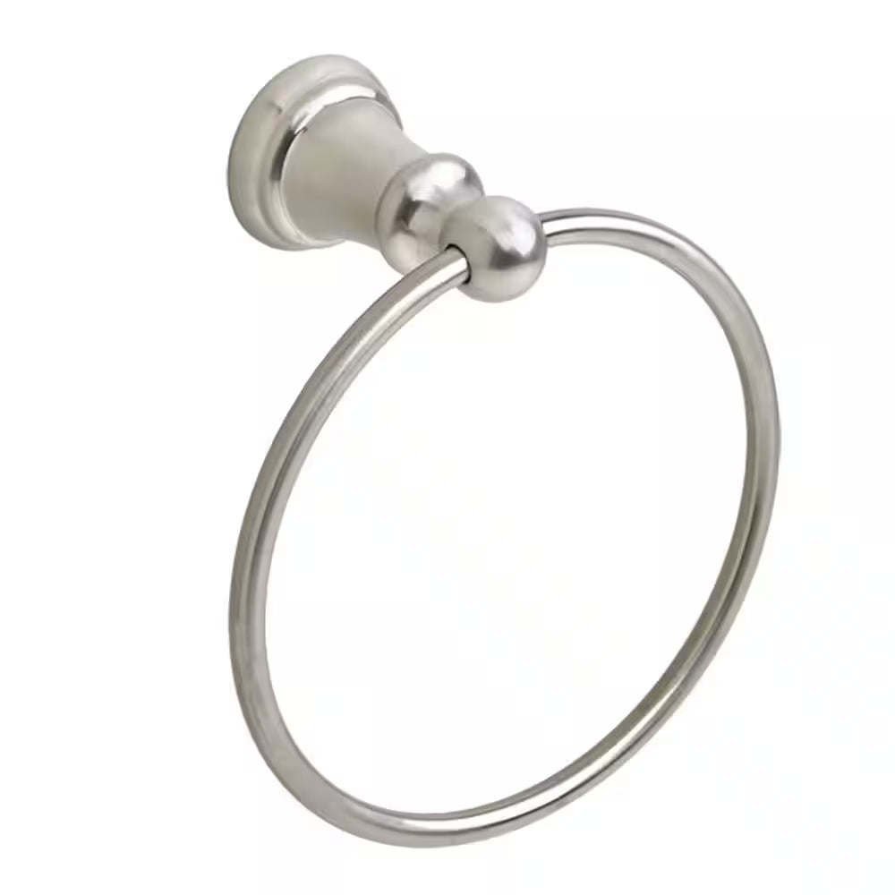 Traditional round Towel Ring in Brushed Nickel
