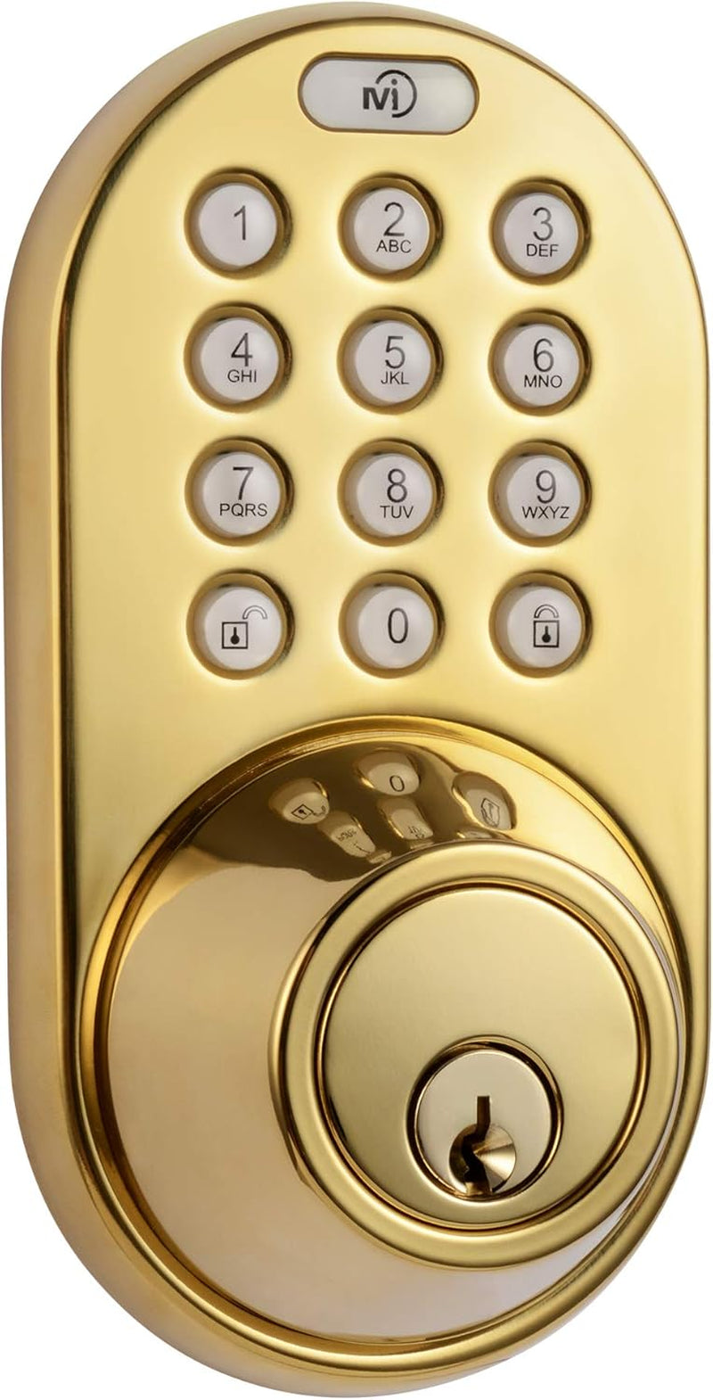 TF-02P Digital Deadbolt Door Lock with Electronic Keypad for Exterior Doors, Polished Brass