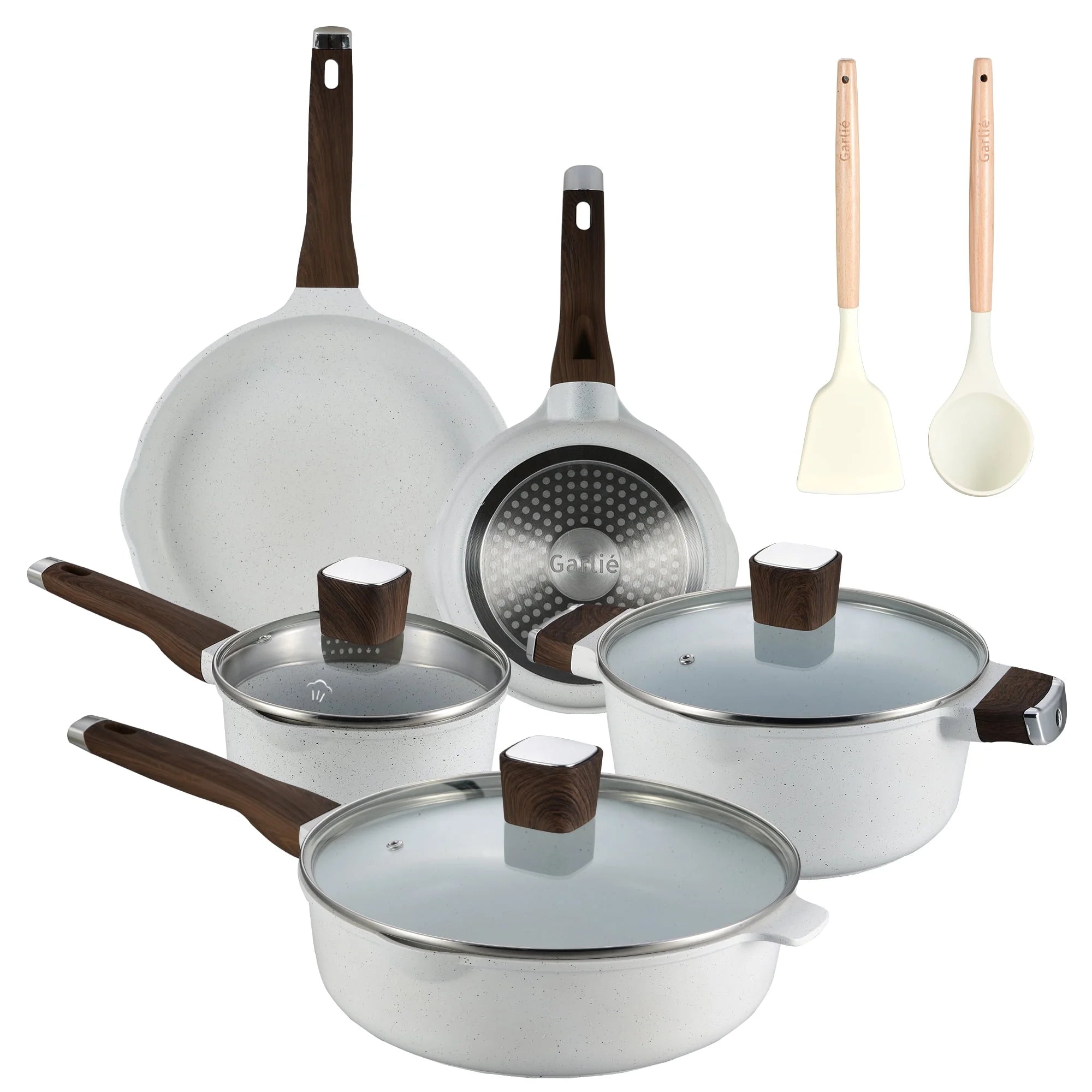 10 Piece Nonstick Granite Cookware Set, Silicone