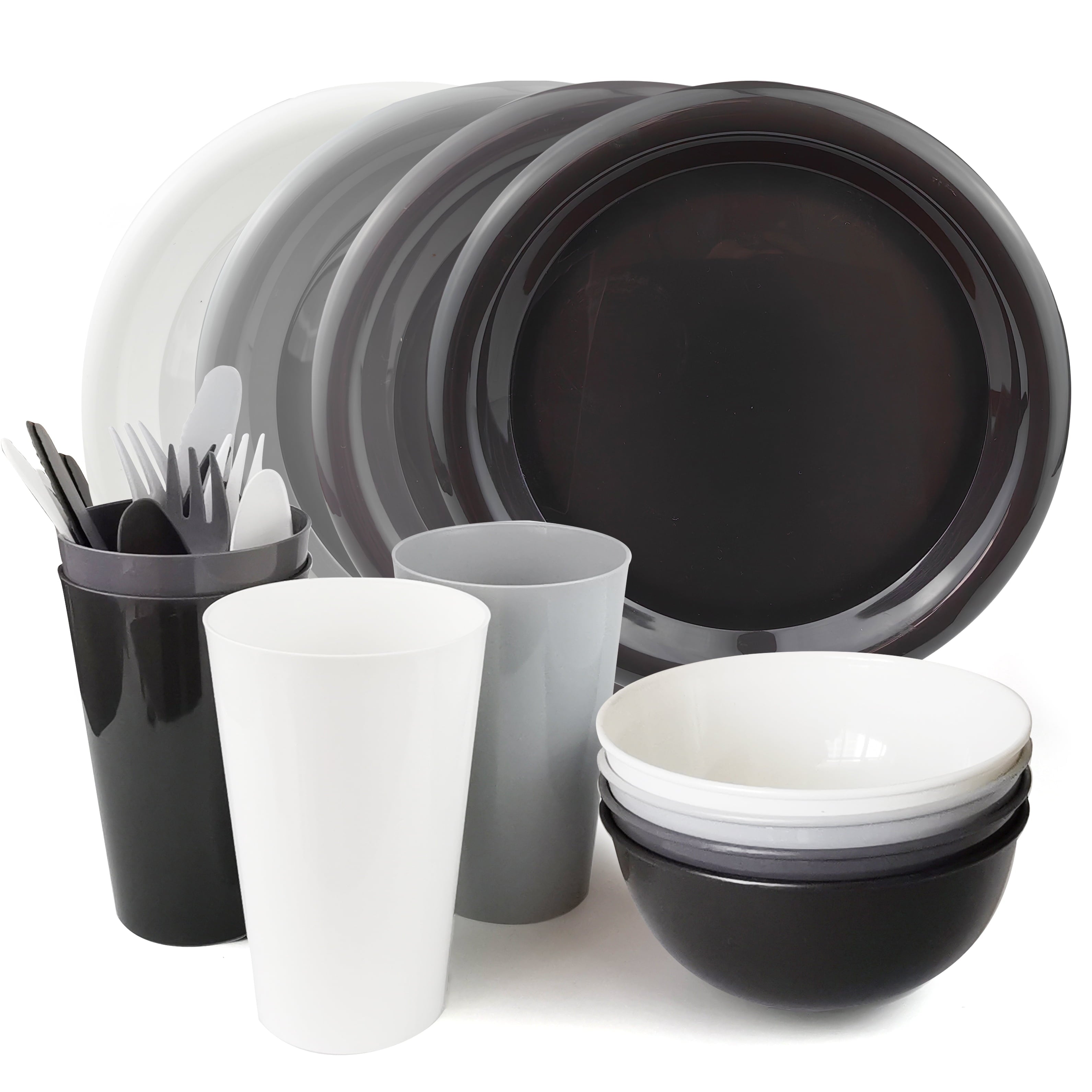 Plastic 24-Piece Dinnerware Set (Service for 4)