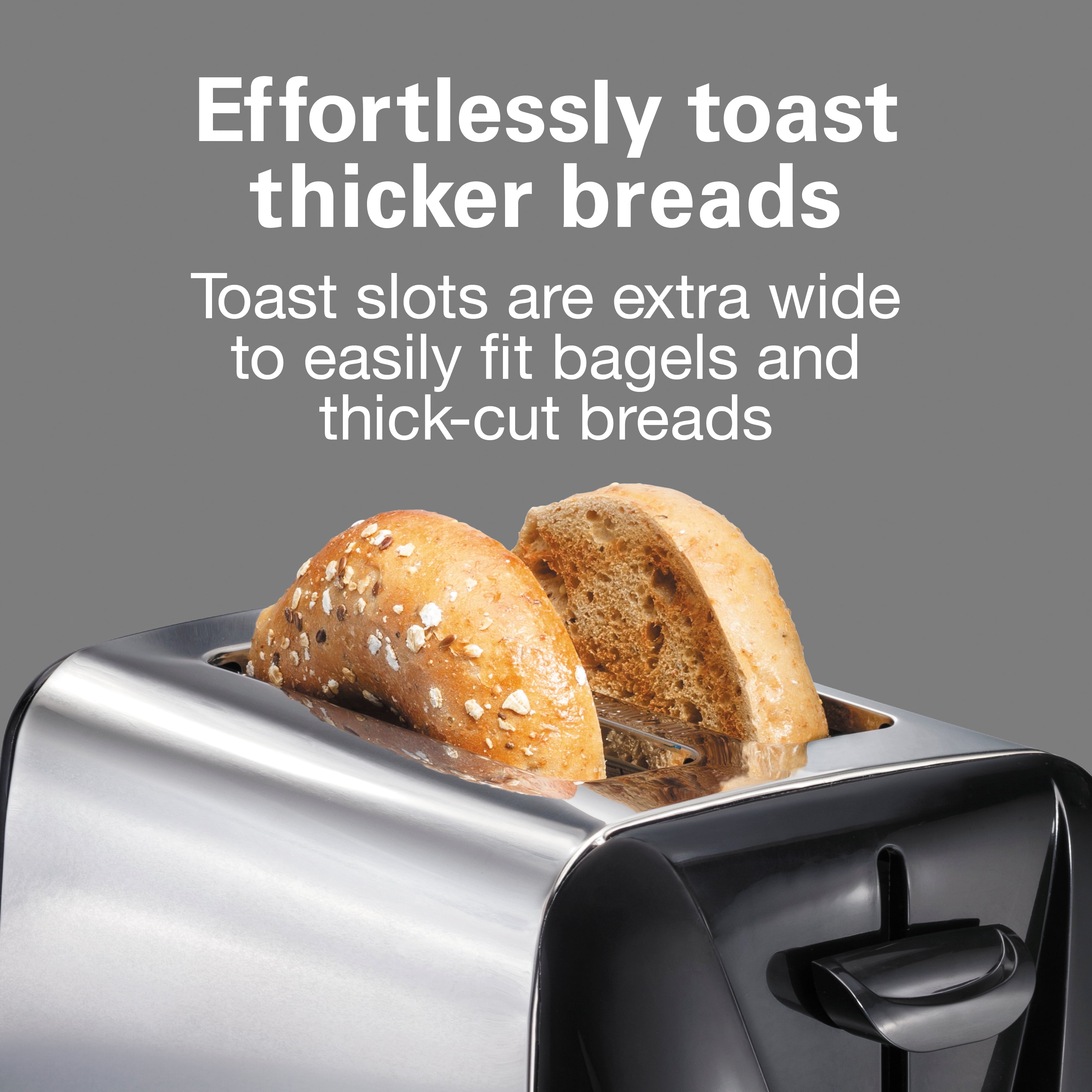 2 Slice Toaster, Built-In Cord Wrap, 7 Toast Shades, Auto Shutoff, Cancel Button, Silver and Black